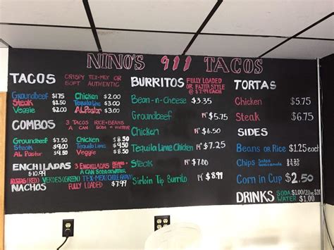 911 tacos menu racine wi.